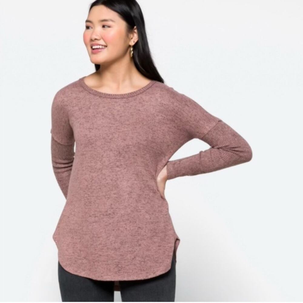 Bobeau Women's Crew Neck Sweater in Mauve